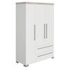 KLEIDERSCHRANK in Weiss, Eichefarben  - Weiss/Eichefarben, Basics, Holzwerkstoff/Metall (135,3/205,9/55,6cm) - Paidi