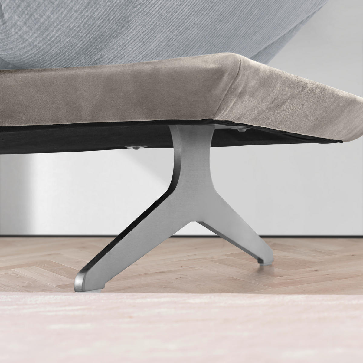ECKSOFA in Flachgewebe Grau  209/277 cm  - Edelstahlfarben/Grau, Design, Textil/Metall (209/277cm) - Koinor