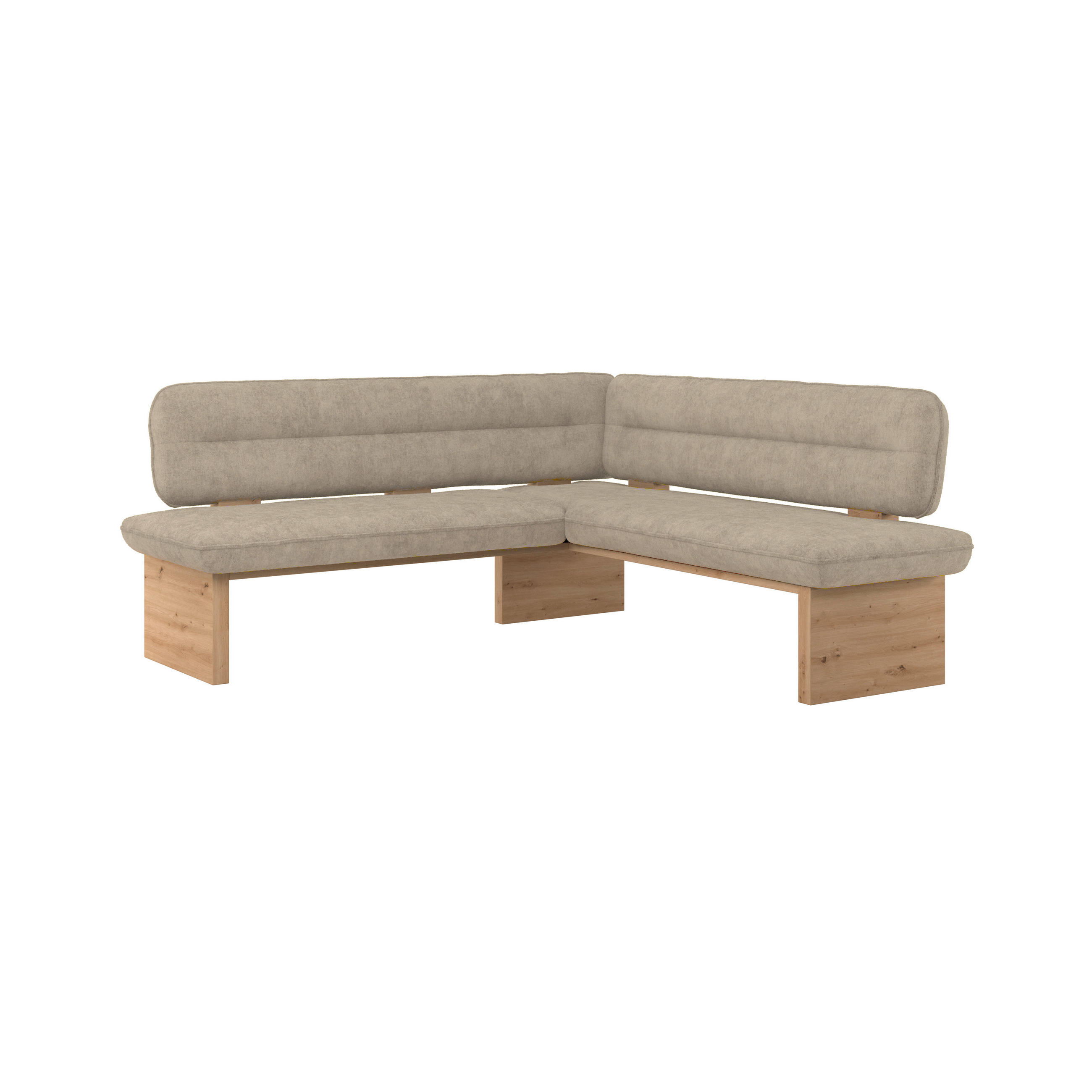 ECKBANK 212/170 cm Webstoff Beige Eiche Sperrholz   - Eichefarben/Beige, KONVENTIONELL, Holz/Textil (212/170cm) - James Wood
