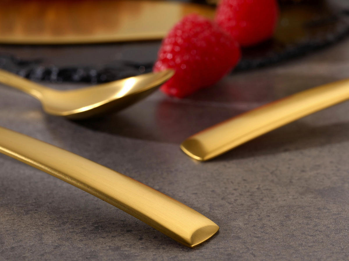 BESTECKSET 42-teilig Edelstahl  - Goldfarben, Trend, Metall - Echtwerk