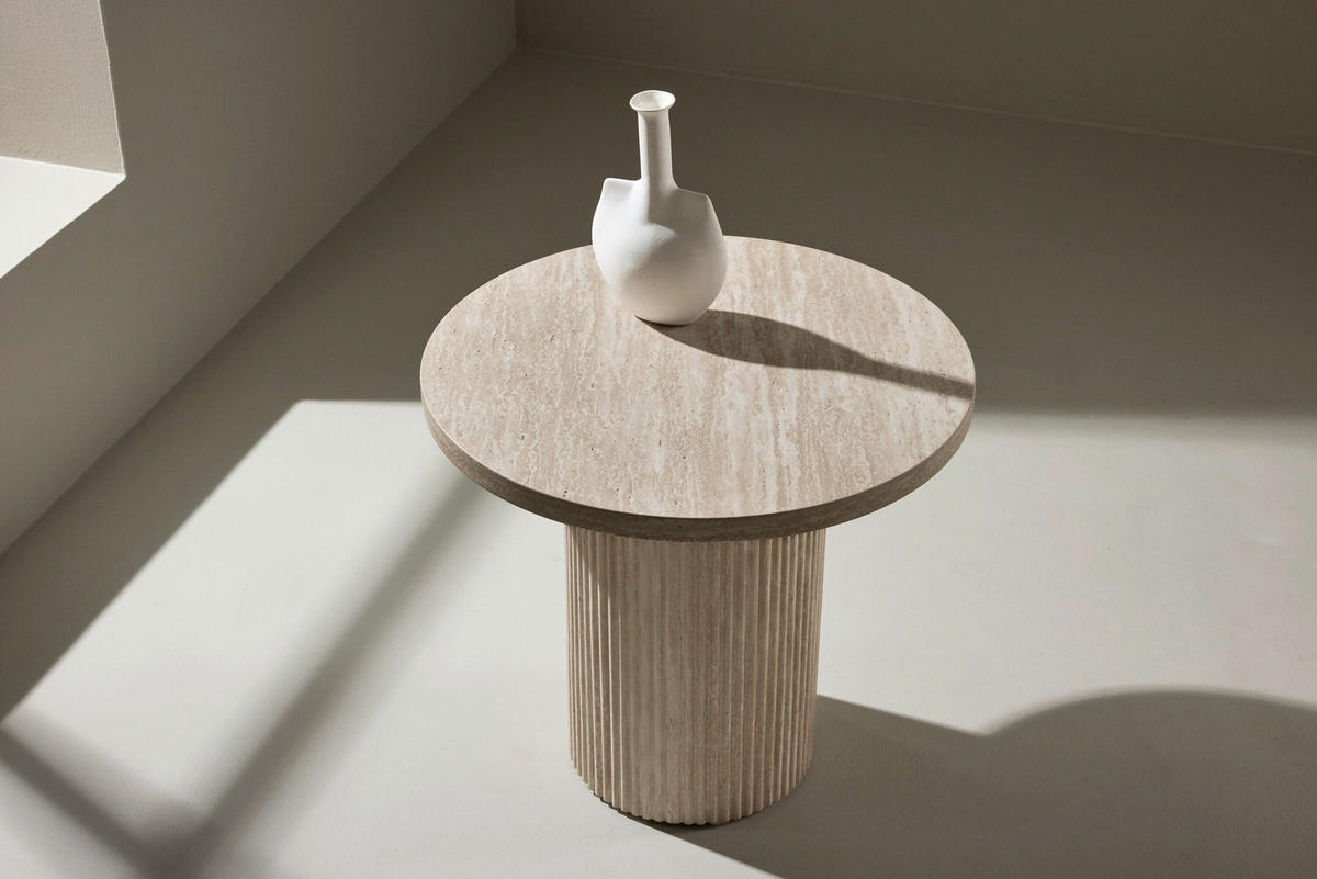 BEISTELLTISCH Pappel Magnolie rund  - Magnolie, MODERN, Holz (50/45cm) - Livetastic