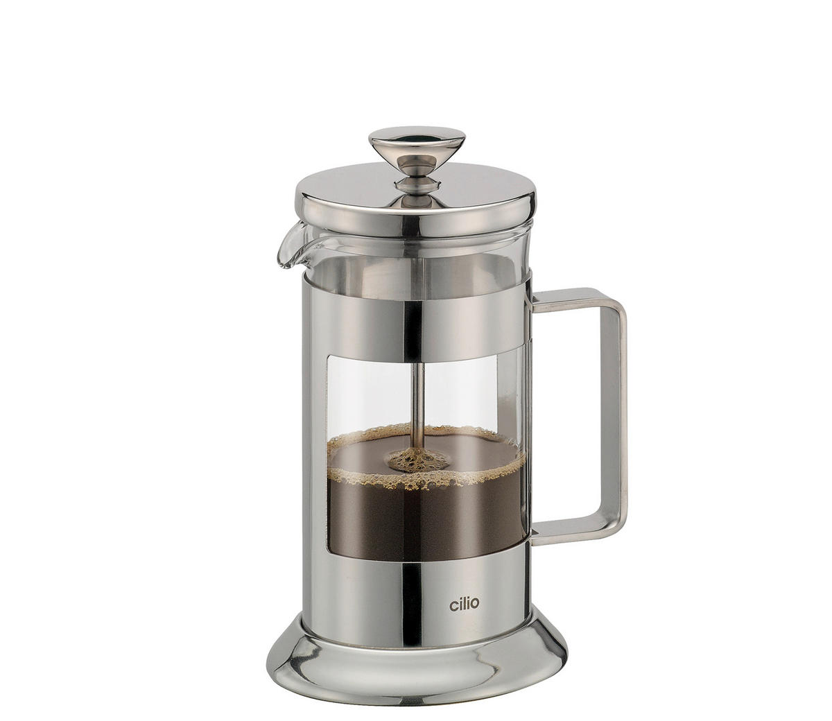 KAFFEEBEREITER 0,35 L  - Silberfarben, Basics, Glas/Metall (7/16cm) - Cilio