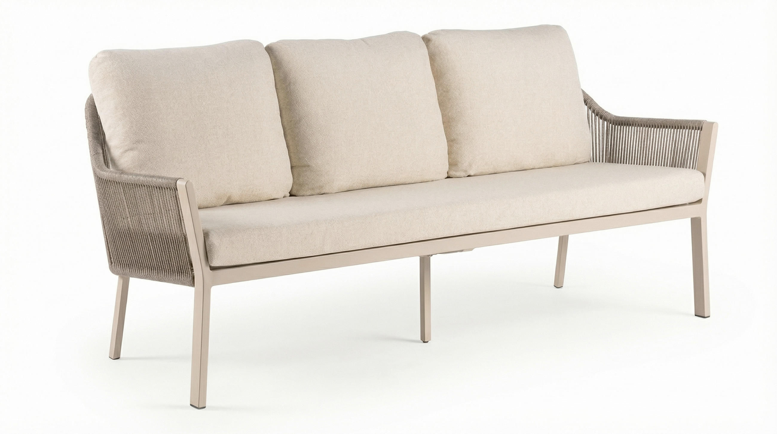 LOUNGESOFA  - Champagner/Creme, MODERN, Textil/Metall (198/83/79cm) - Tierra Outdoor