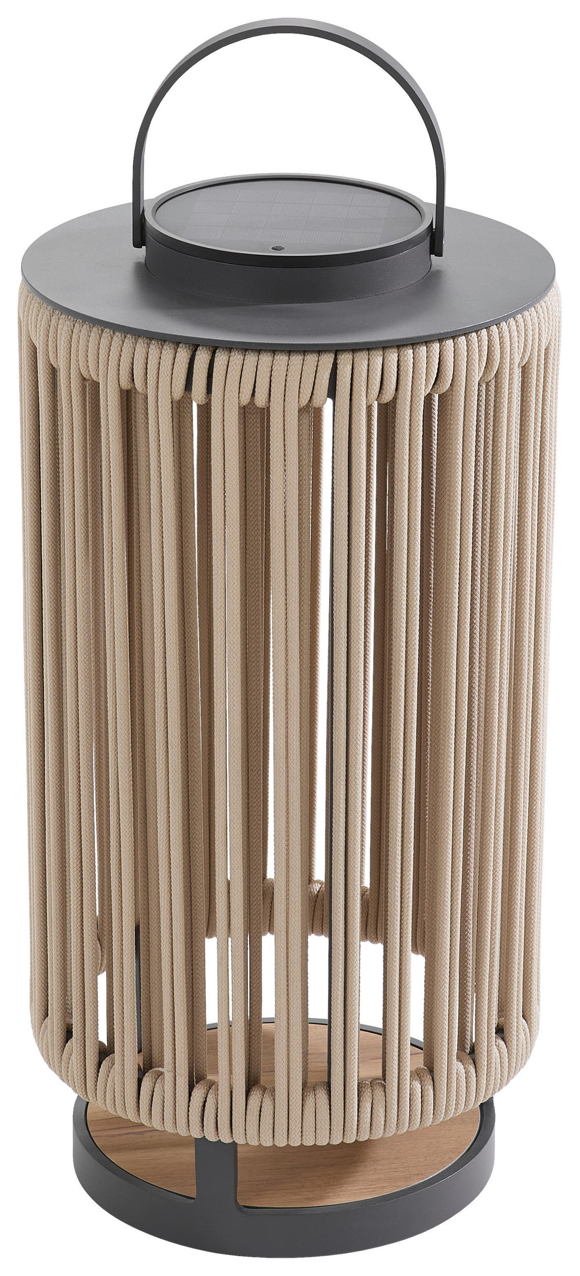 SOLÁRNÍ SVÍTIDLO, 31/62/31 cm - tmavě šedá/přírodní barvy, Design, kov/textil (31/62/31cm) - Ambia Garden