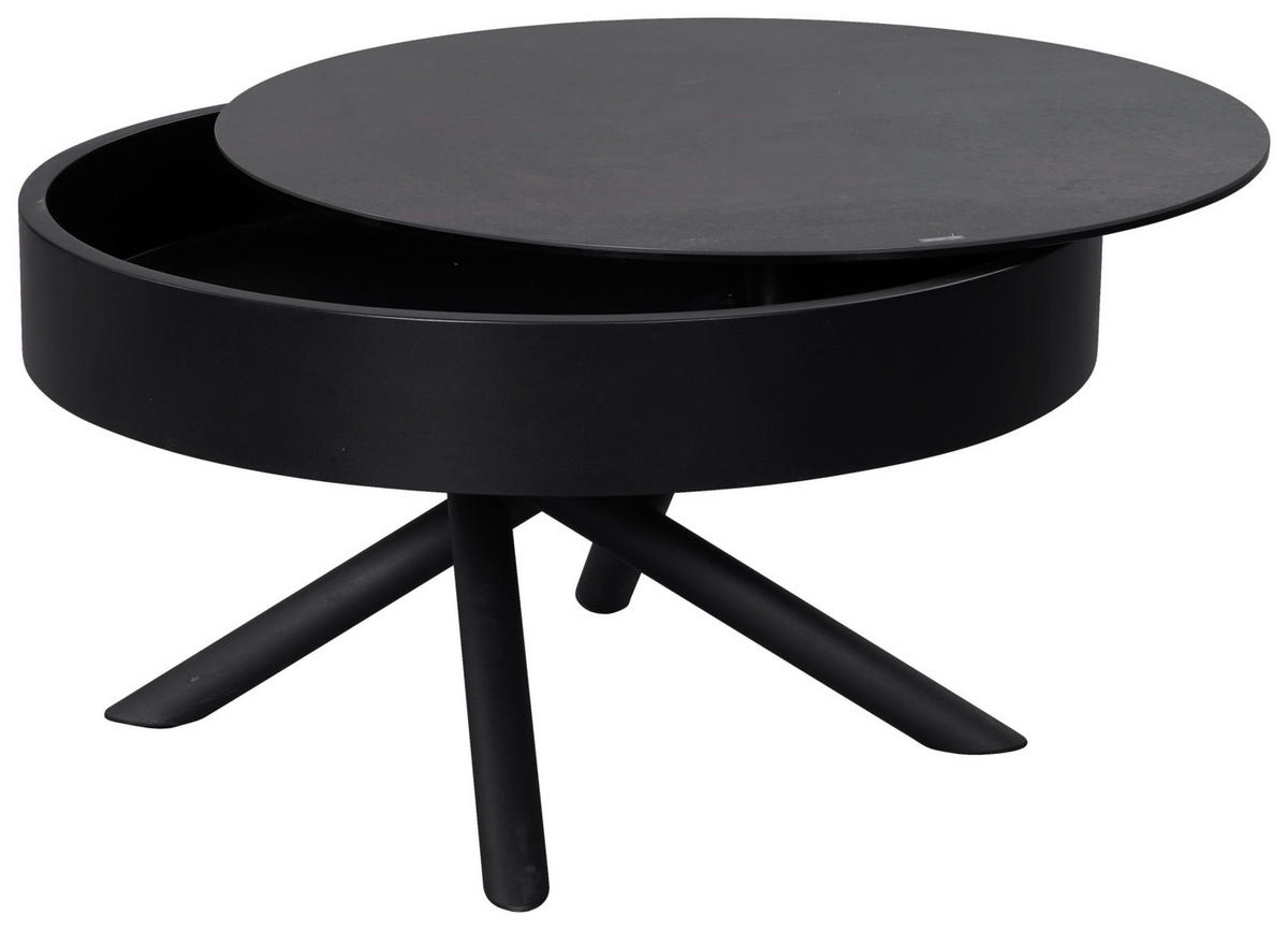 COUCHTISCH ESG 73.5/73,5/42 cm rund Schwarz, Bronzefarben  - Schwarz/Bronzefarben, Design, Glas/Keramik (73.5/73,5/42cm) - Novel