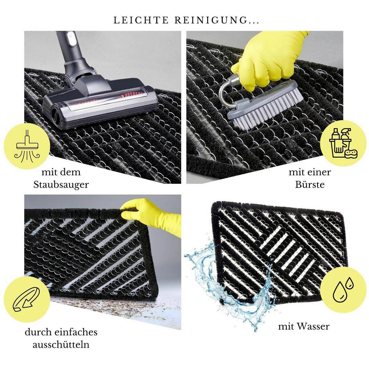 KOKOSMATTE  40/60 cm  Schwarz  - Schwarz, Basics, Naturmaterialien/Metall (40/60cm) - Hanse Home