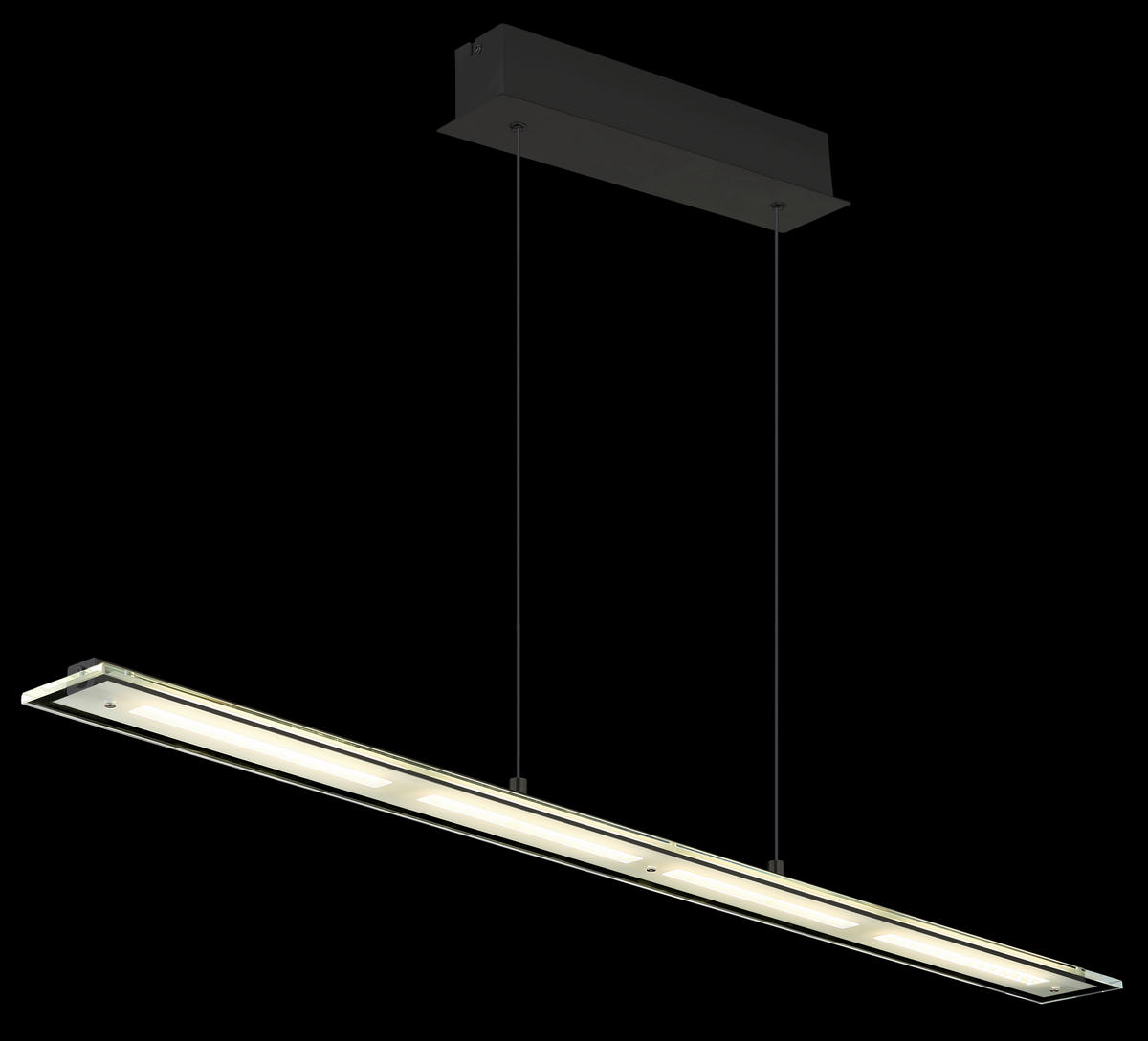 LED-HÄNGELEUCHTE Novak 115/9/150 cm  - Klar/Schwarz, Design, Glas/Kunststoff (115/9/150cm) - Globo