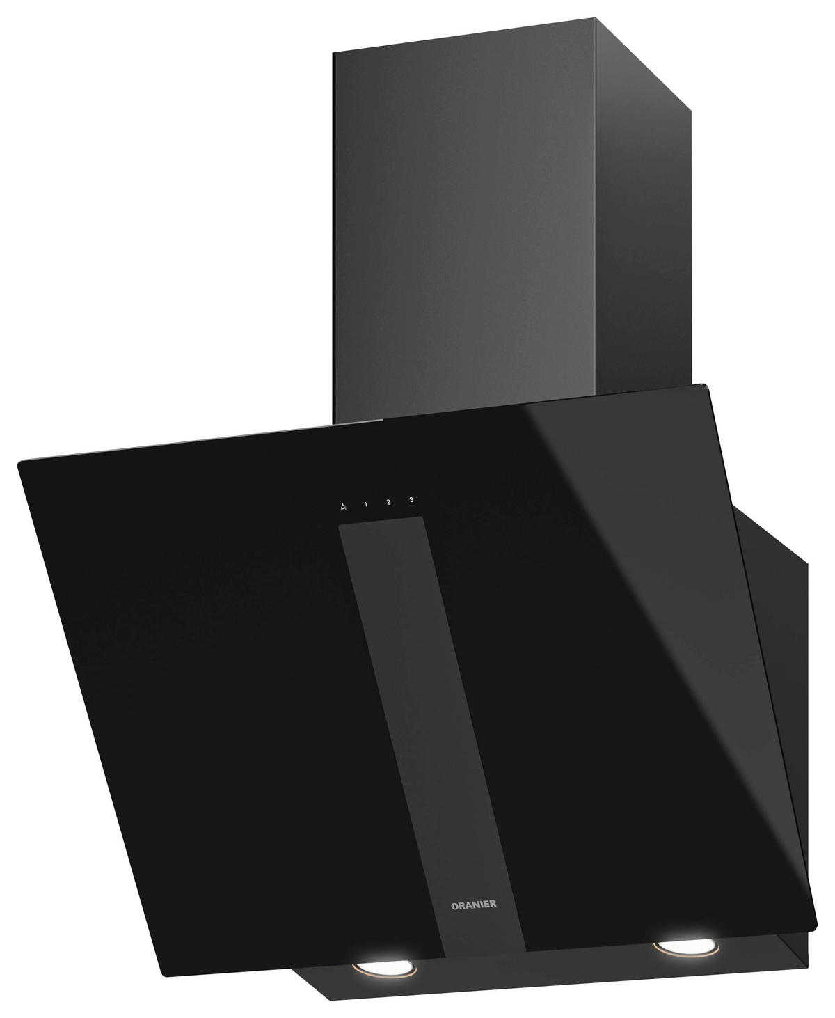 DUNSTABZUGSHAUBE UNA60S1  - Schwarz, Design, Glas/Metall (59,6/76,7-115,2/39,2cm) - Oranier