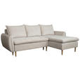 ECKSOFA Perlmutt Chenille  - Buchefarben/Perlmutt, KONVENTIONELL, Holz/Textil (244/163cm) - Carryhome