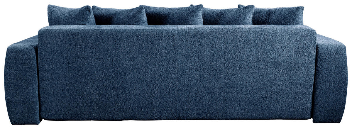 SCHLAFSOFA in Struktur, Bouclé Blau  - Blau/Schwarz, Basics, Kunststoff/Textil (250/86/140cm) - Livetastic