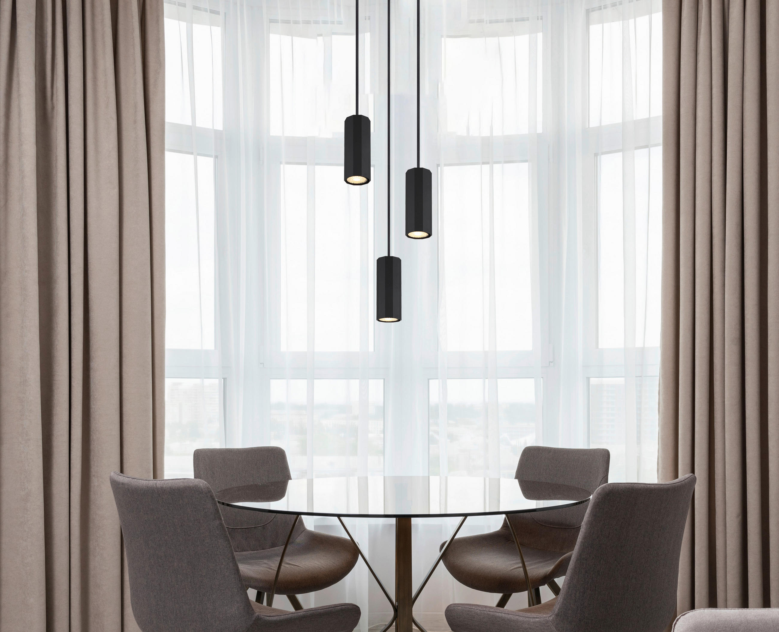 HÄNGELEUCHTE 21/120 cm  - Schwarz, Design, Metall (21/120cm) - Globo