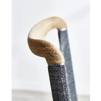 SCHWINGSTUHL  in Edelstahl Webstoff  - Edelstahlfarben/Eichefarben, Design, Holz/Textil (49/101/61cm) - Venjakob