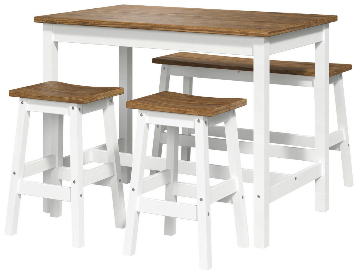 BAR SET in  - Naturfarben/Weiß, Natur, Holz - Livetastic