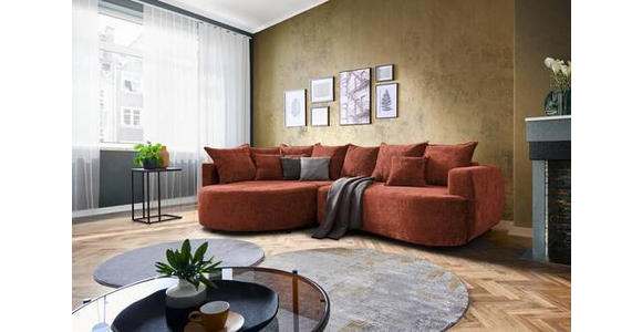 ECKSOFA in Chenille Rotbraun  - Rotbraun/Schwarz, Design, Kunststoff/Textil (194/307cm) - Carryhome