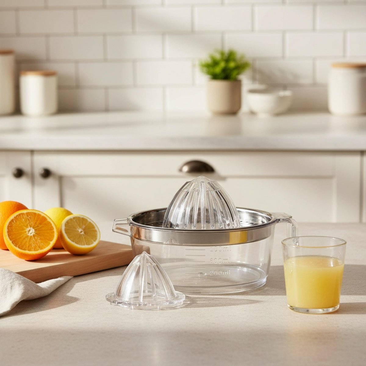 ZITRONENPRESSE - Transparent/Silberfarben, Basics, Kunststoff/Metall (16/8/19cm) - moHA!