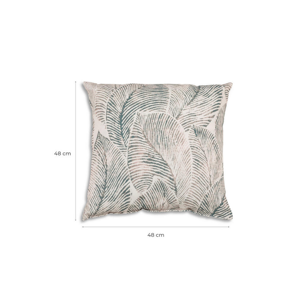 Thumbnail - Zierkissenset, Grau, Beige, Textil, 2-teilig, Blätter, Füllung: Polyester, Hohlfaser, quadratisch, 48x48 cm, Oeko-Tex® S...