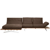 SEDEŽNA GARNITURA, mikrovlakna rjava  - barve nerjavečega jekla/rjava, Design, kovina/tekstil (157/320cm) - Ambiente