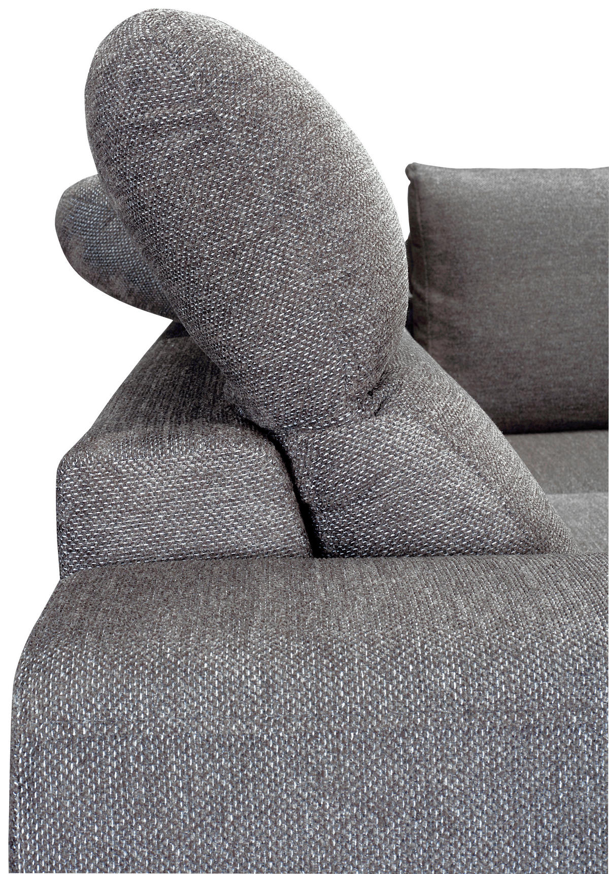 ECKSOFA Dunkelgrau Chenille  - Dunkelgrau/Schwarz, KONVENTIONELL, Textil/Metall (266/185cm) - Carryhome