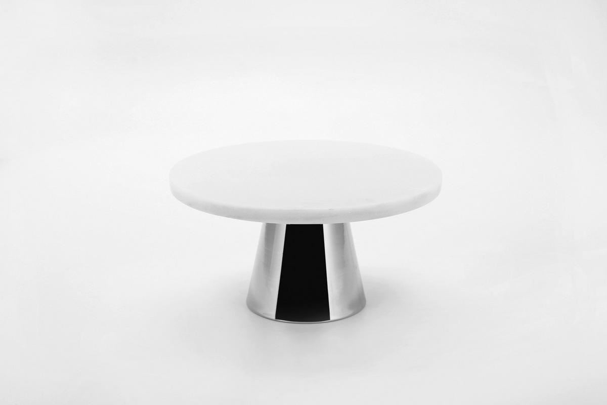 TORTENPLATTE - Silberfarben, Basics, Stein/Metall (22cm) - Echtwerk