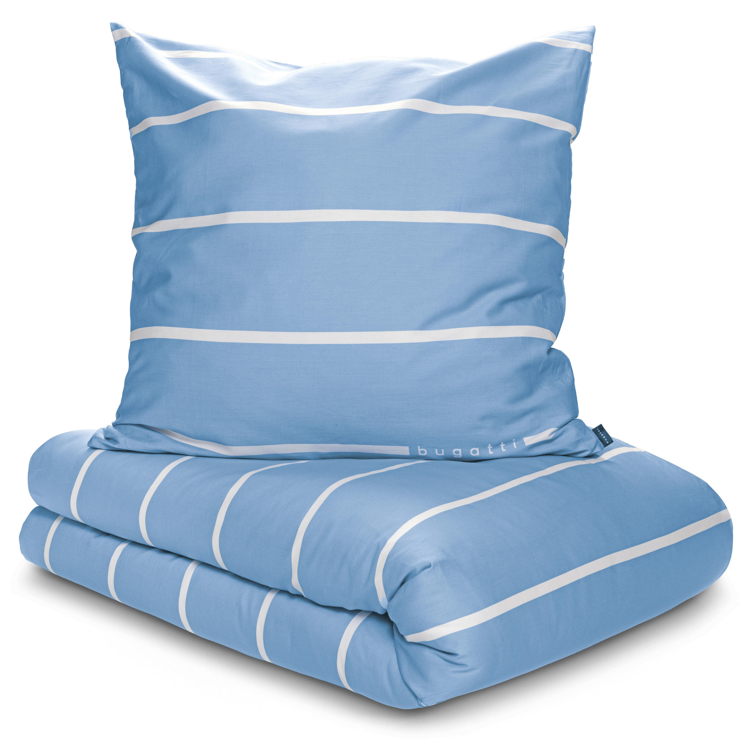 LIZENZBETTWÄSCHE Satin 135/200 cm  - Blau, Basics, Textil (135/200cm) - Bugatti