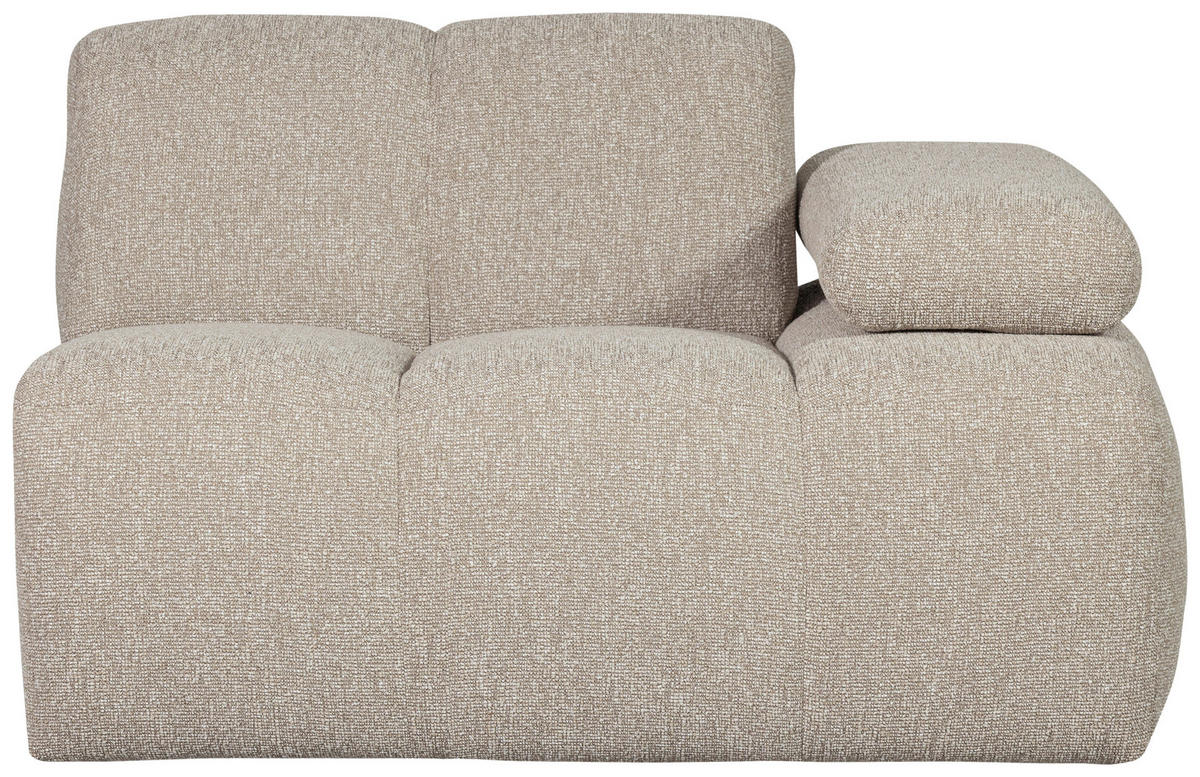 SOFAELEMENT Mojo in Bouclé Beige  - Beige/Schwarz, Design, Kunststoff/Textil (124/74/97cm) - Livetastic