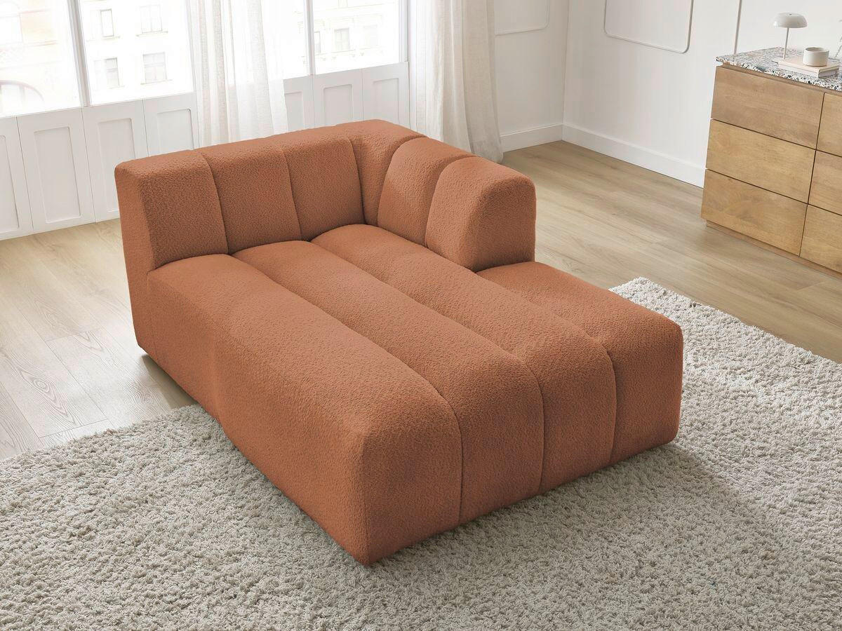 SOFAELEMENT ANNECY Bouclé Orange  - Schwarz/Orange, MODERN, Kunststoff/Textil (120/72/170cm)