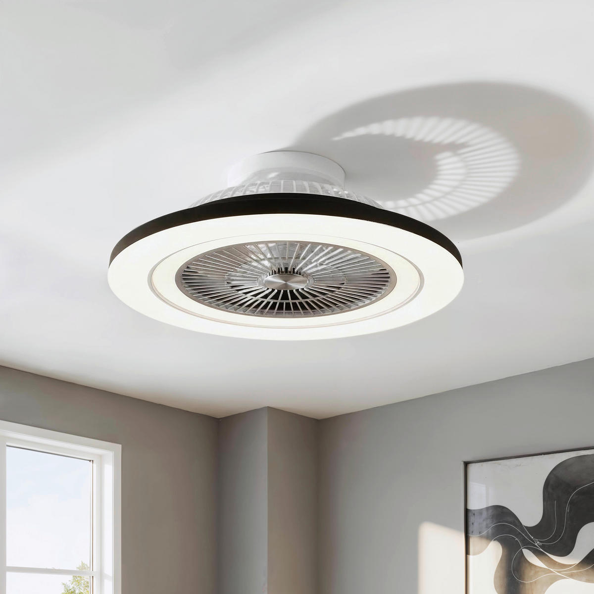 DECKENVENTILATOR - Transparent/Schwarz, Basics, Kunststoff (58/20cm) - Mican