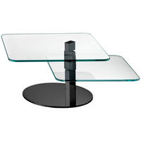 COUCHTISCH Sicherheitsglas, Flachglas, Klarglas 68/68/36 cm quadratisch Schwarz  - Schwarz, Design, Glas/Metall (68/68/36cm) - Bacher