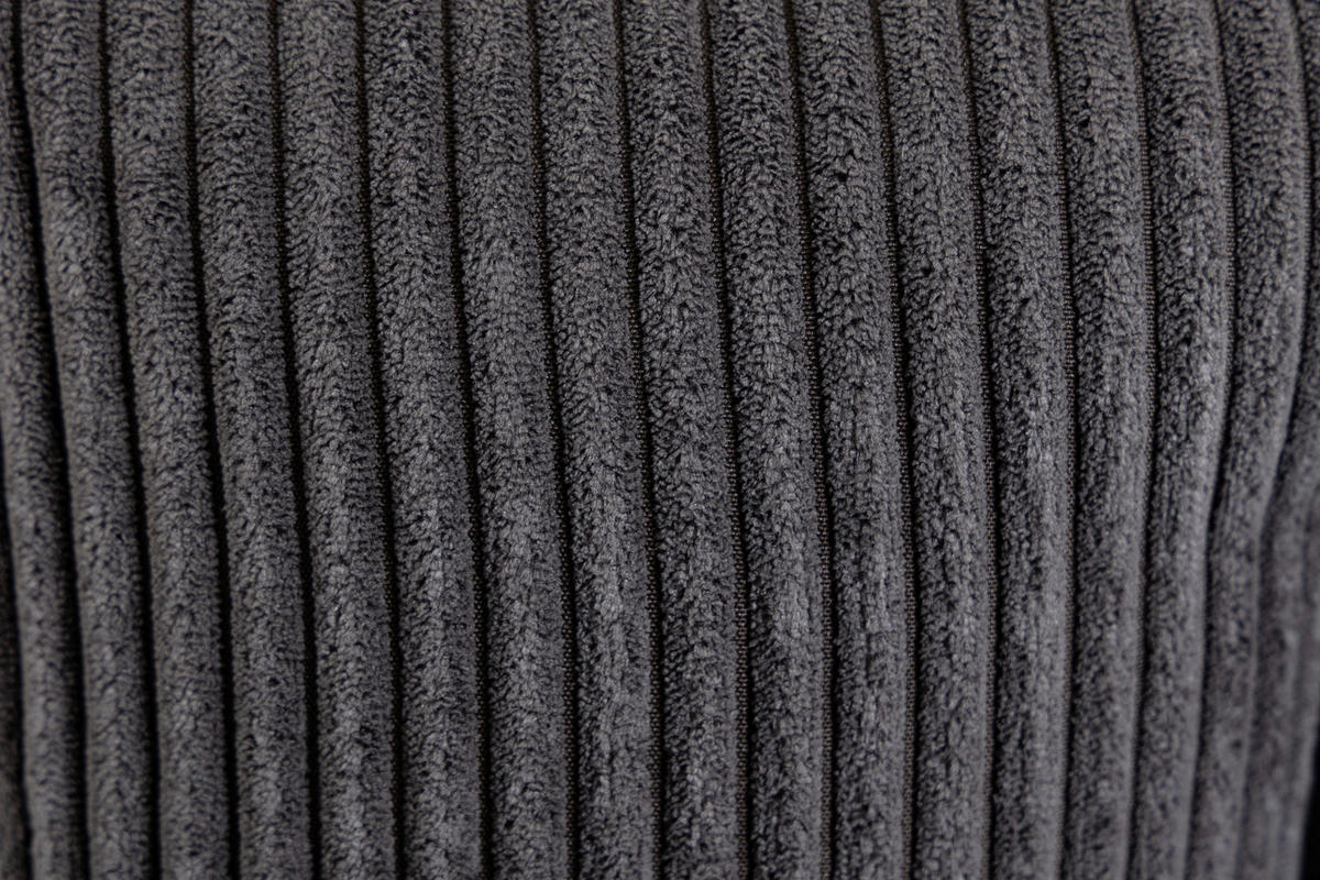 BARHOCKER Cord Dunkelgrau Eisen Stoffauswahl, Sitzfläche 360° drehbar, inklusive Armlehnen  - Dunkelgrau/Schwarz, Design, Textil/Metall (54/101-122/58cm) - Novel