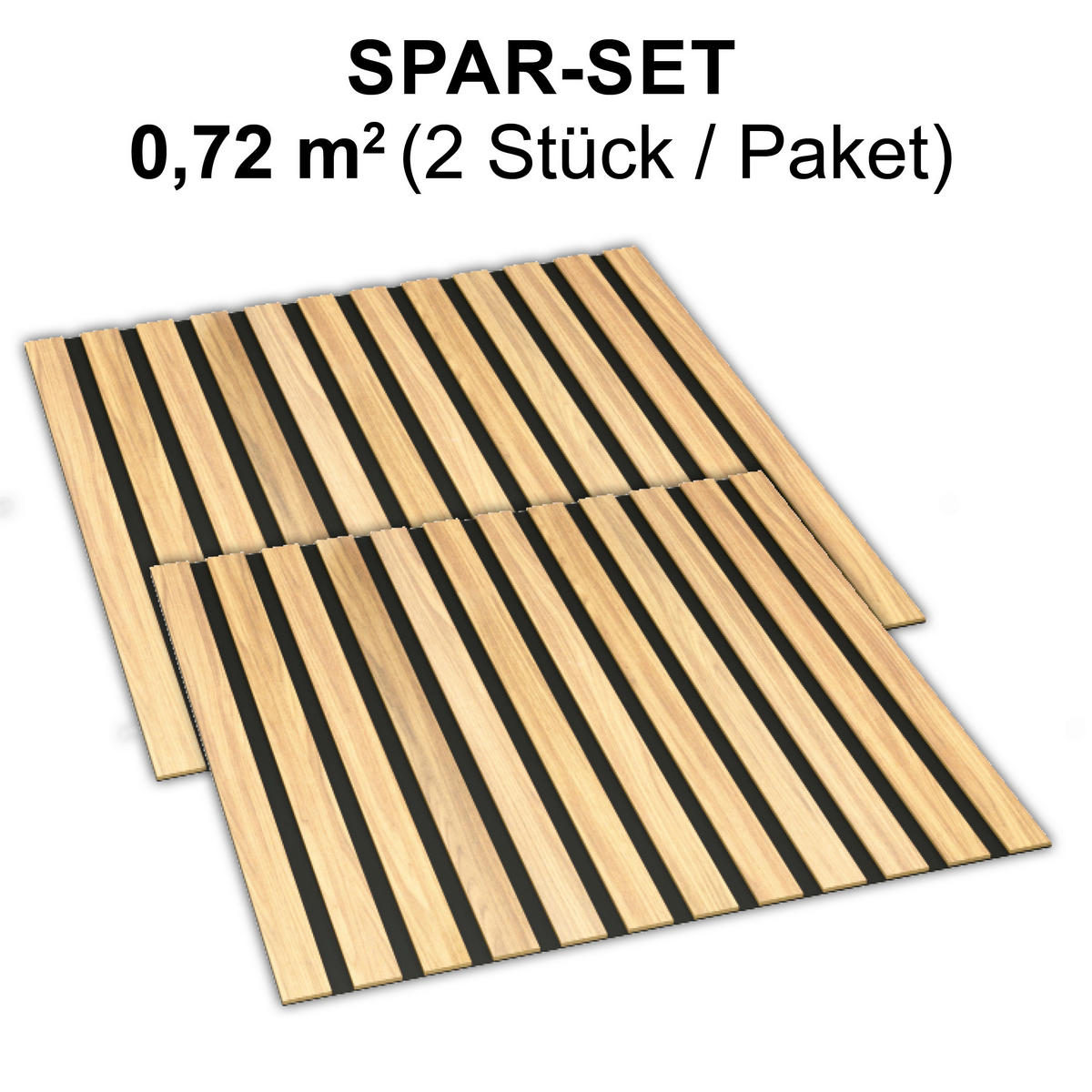 AKUSTIKPANEEL Echtholz Wallution PRO 2 Stück  - Eichefarben, Basics, Holz/Holzwerkstoff (60/60/0.75cm) - Novel