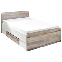 POSTELJA 140 cm   x 200 cm  , leseni material naravne barve, bela  - bela/naravne barve, Konvencionalno, leseni material (140/200cm) - Carryhome