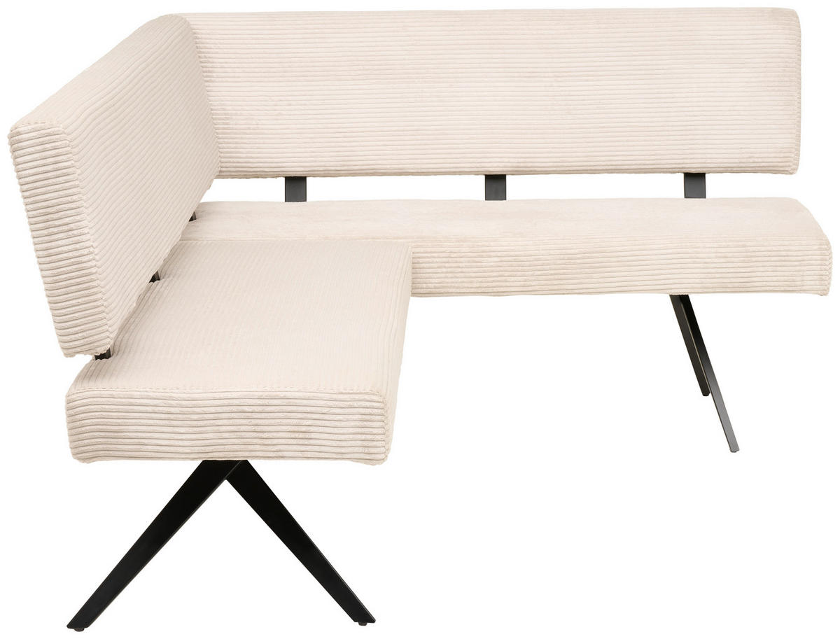 ECKBANK 190/150 cm  in Beige  - Beige/Schwarz, KONVENTIONELL, Textil/Metall (190/150cm) - MID.YOU