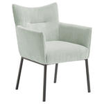 ARMLEHNSTUHL  in Eisen Cord  - Pastellgrün/Schwarz, Design, Textil/Metall (63/86/65cm) - Novel