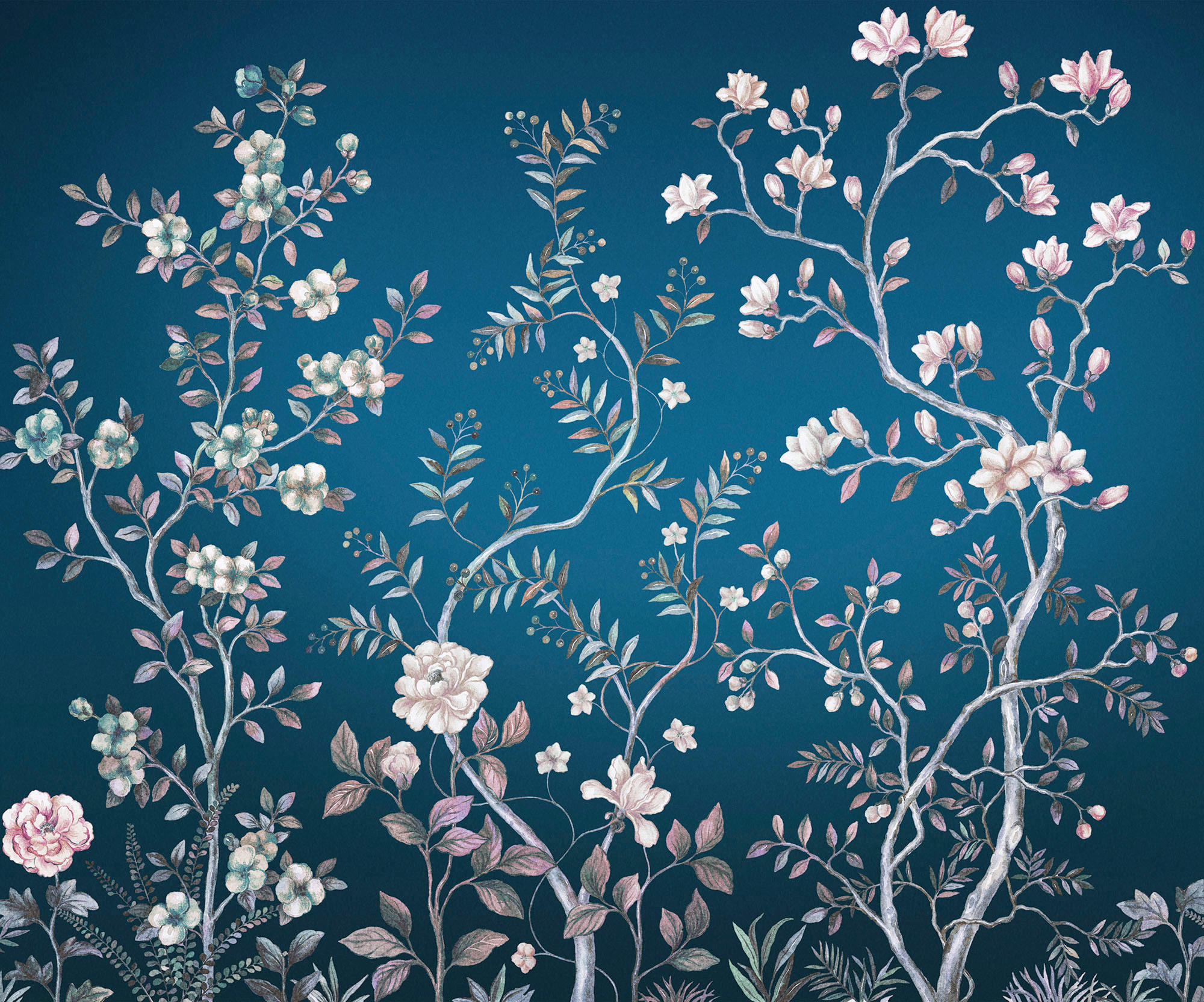 Xora Vliestapete Blau, Rosa, Weiß 300x250 cm