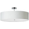 DECKENLEUCHTE  60/26,5 cm    - Chromfarben/Weiss, Design, Textil/Metall (60/26,5cm) - Brilliant