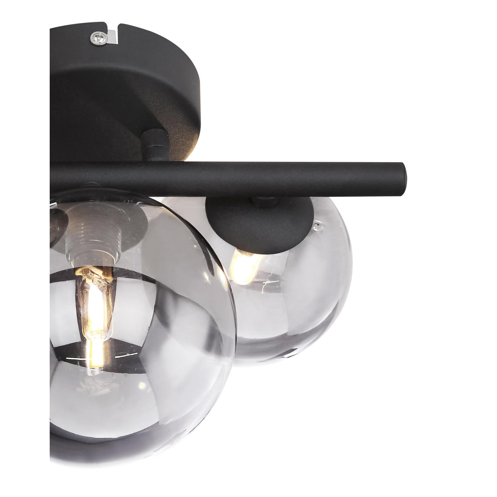 APLICĂ DE PERETE CU LED - negru, Design, sticlă/metal (28/19cm) - Globo