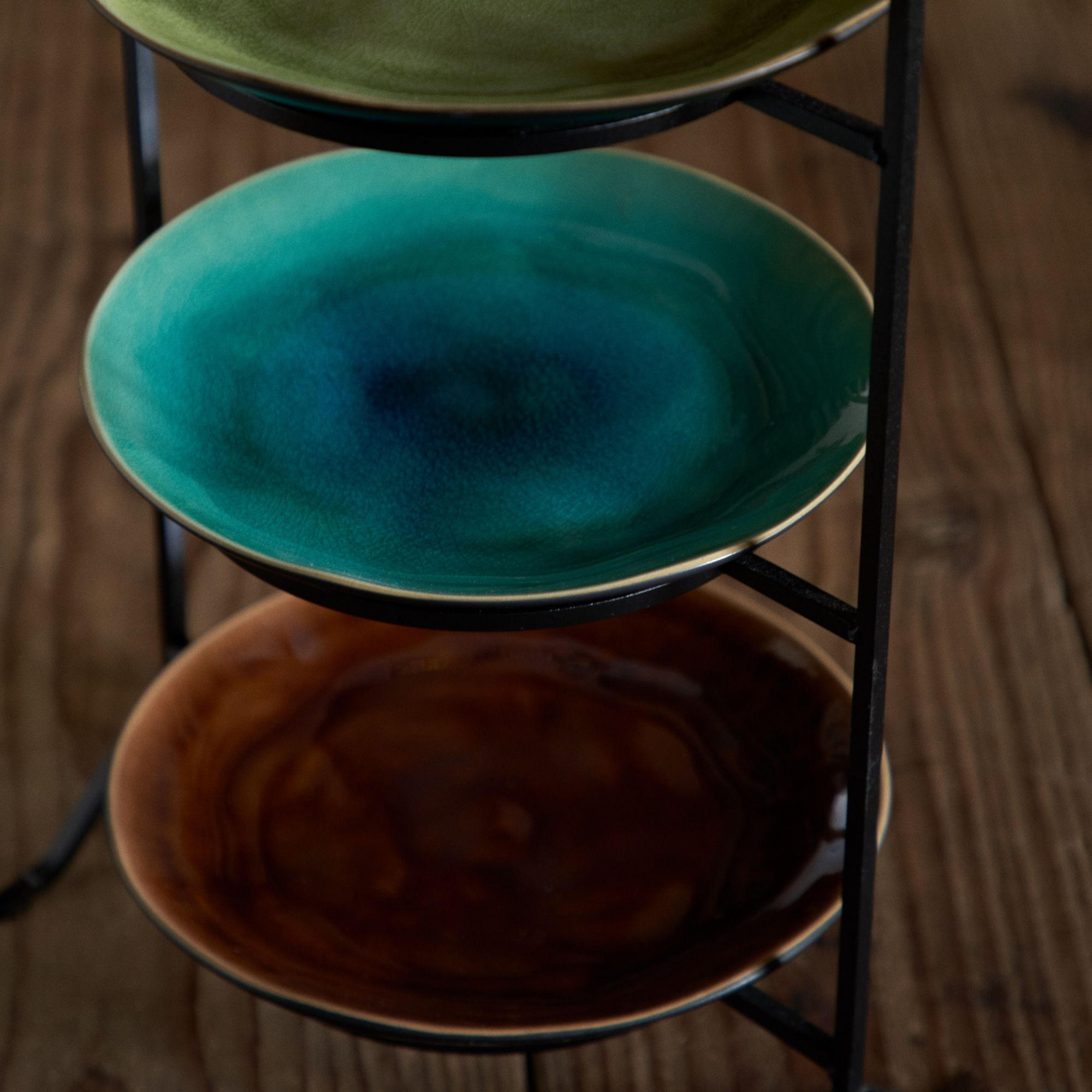 Thumbnail - Costa Nova Kombiservice Riviera, Schwarz, Cognac, Keramik, 30-teilig, 360 ml,360 ml,690 ml, Handmade in Europe, Essen & ...