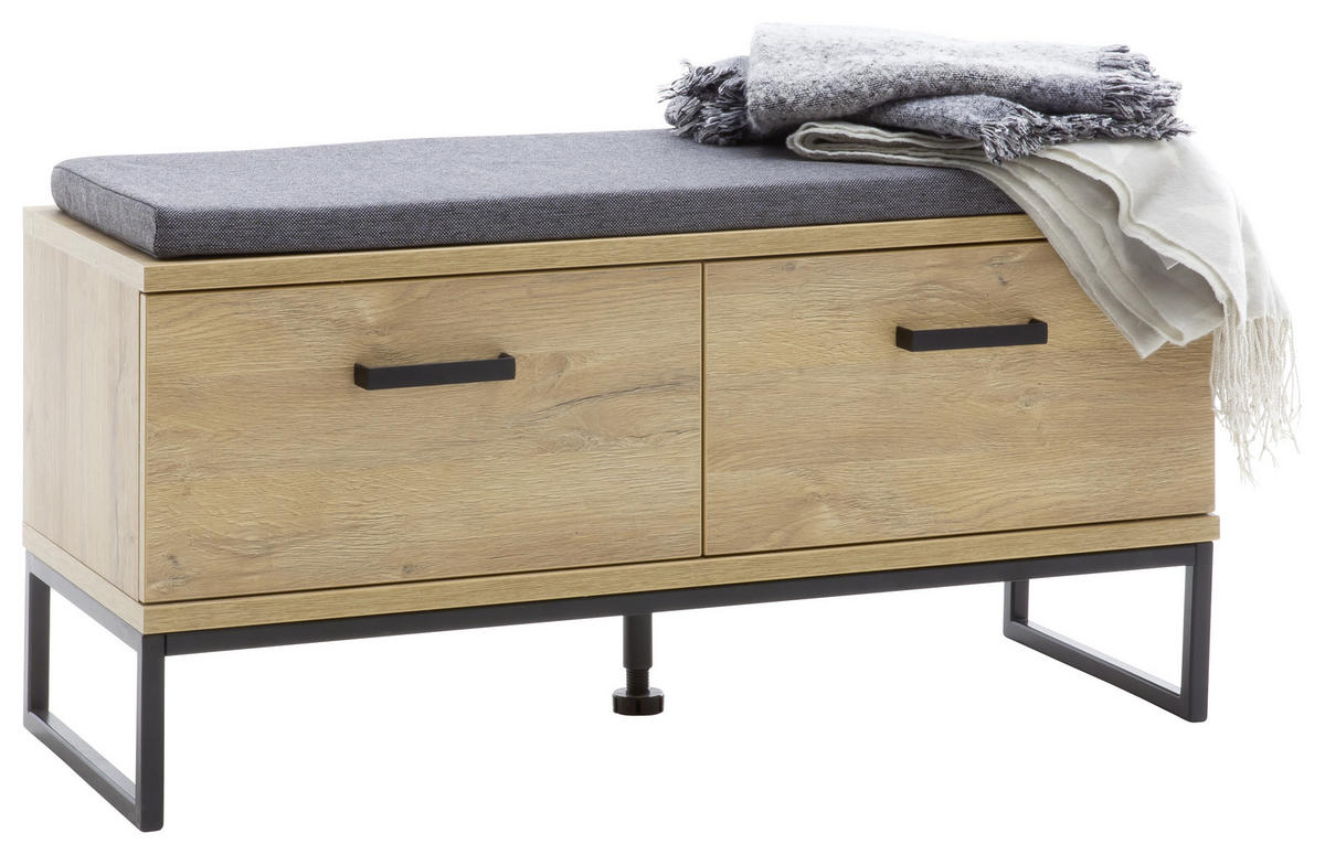 GARDEROBE 5-teilig  in 267/196/38 cm  - Eichefarben/Schwarz, Konventionell, Holzwerkstoff (267/196/38cm)