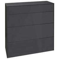 KOMMODE Imola  in 82/89/42 cm  - Anthrazit/Schwarz, Design, Glas/Holzwerkstoff (82/89/42cm) - Novel