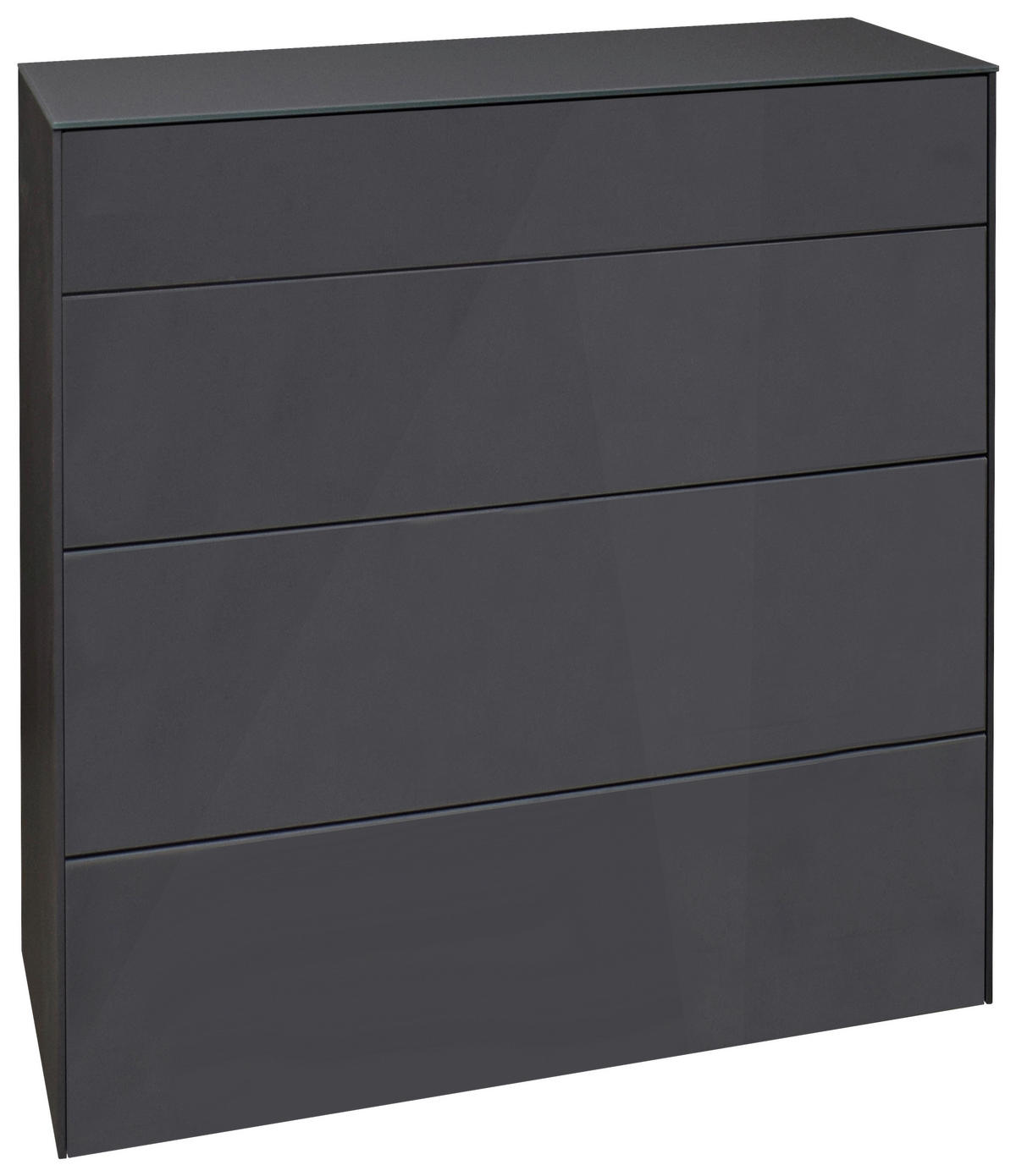 KOMMODE Imola  in 82/89/42 cm  - Anthrazit/Schwarz, Design, Glas/Holzwerkstoff (82/89/42cm) - Novel