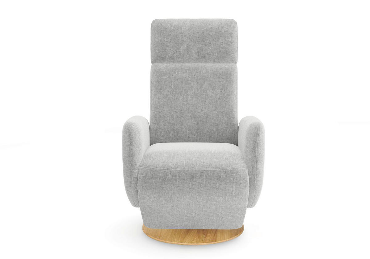 RELAXSESSEL Flachgewebe Aufstehhilfe    - Eichefarben/Hellgrau, KONVENTIONELL, Holz/Textil (71/110/82cm) - Sit & More
