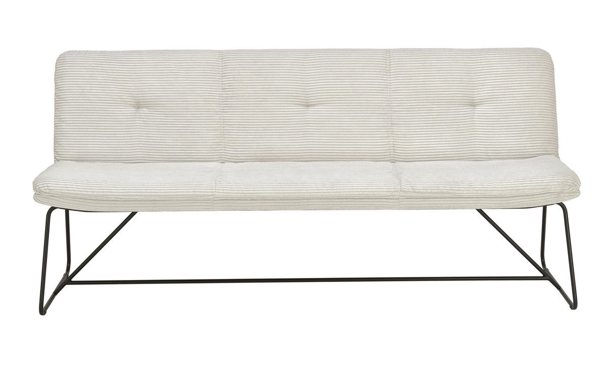 SITZBANK 200/92/70 cm Cord Grau Metall  - Schwarz/Grau, Design, Textil/Metall (200/92/70cm) - Lomoco