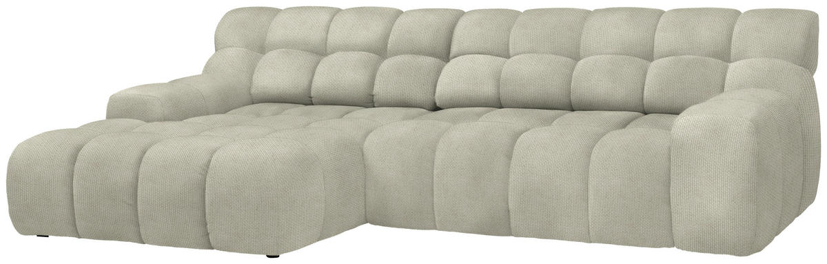 ECKSOFA in Webstoff Naturfarben  - Schwarz/Naturfarben, Modern, Kunststoff/Textil (180/297cm) - Welnova