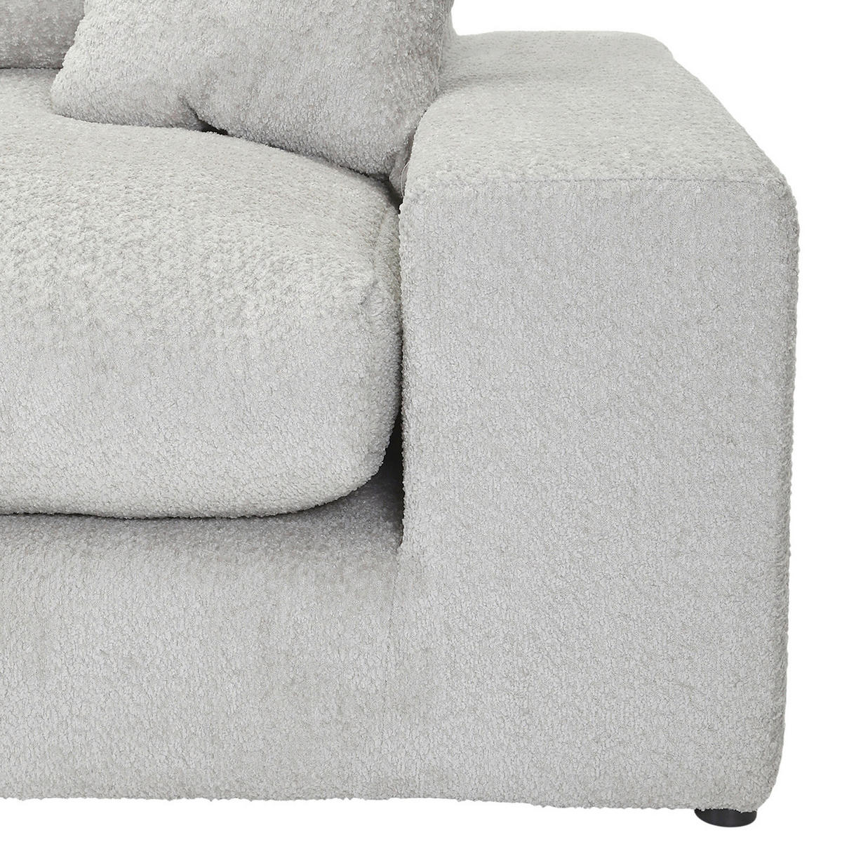 ECKSOFA  Greige Bouclé  - Greige/Schwarz, MODERN, Kunststoff/Textil (255/255cm) - Landscape