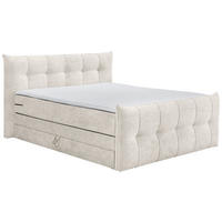 BOXSPRINGBETT 180/200 cm  in Creme  - Creme/Schwarz, Basics, Holzwerkstoff/Kunststoff (180/200cm) - Esposa