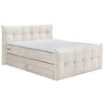 BOXSPRINGBETT 180/200 cm  in Creme  - Creme/Schwarz, Basics, Holzwerkstoff/Kunststoff (180/200cm) - Esposa