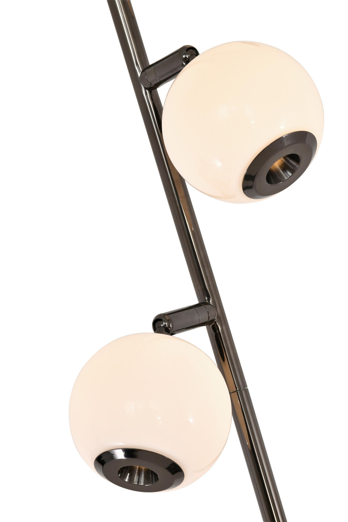 LED-STEHLEUCHTE Luberon 32,5/151/32,5 cm  - Schwarzchrom, Design, Glas/Kunststoff (32,5/151/32,5cm)