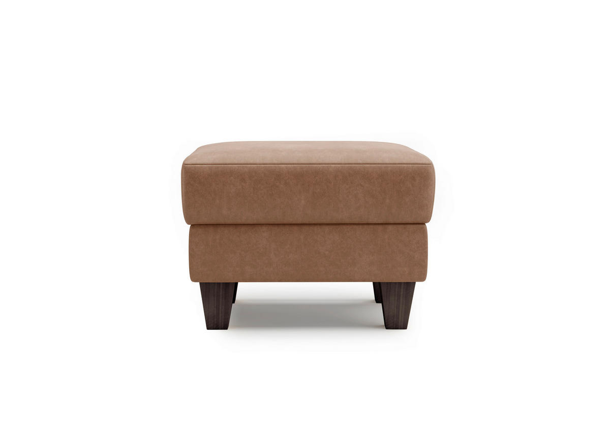 HOCKER in Textil Cognac  - Wengefarben/Cognac, KONVENTIONELL, Holz/Textil (58/48/58cm) - Sit & More
