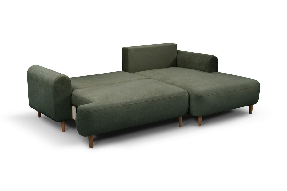 ECKSOFA Struktur Dunkelgrau  - Dunkelgrau/Naturfarben, Design, Holz/Textil (230/150cm) - MID.YOU