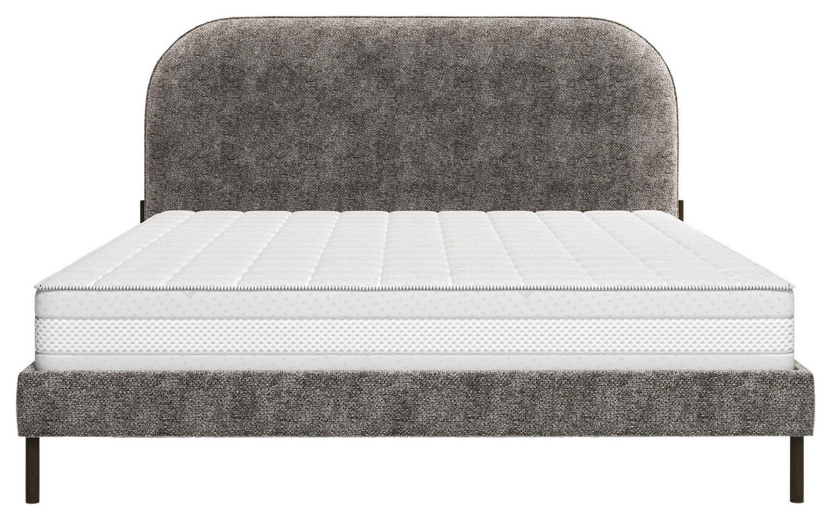 STOPPAD SÄNG ,140/200 cm  i antracit  - svart/antracit, Modern, metall/trämaterial (140/200cm) - MID.YOU